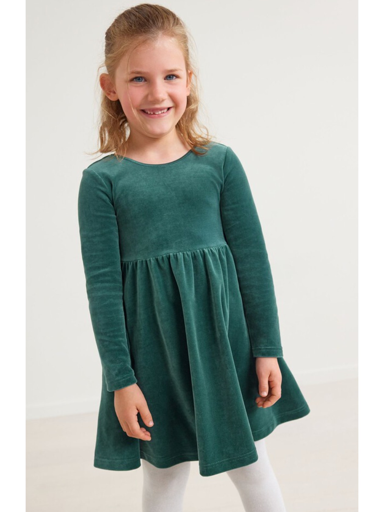 Hanna Andersson Velour Skater Dress Girls 110 Cm Size 5 Years New Holiday Green